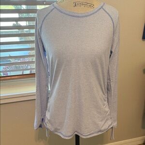 LUCY Purple and white striped athletic Long-Sleeve Womens Top